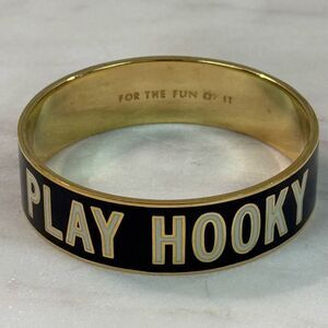 Kate Spade Play Hooky Idiom Thick Enamel Bangle Bracelet